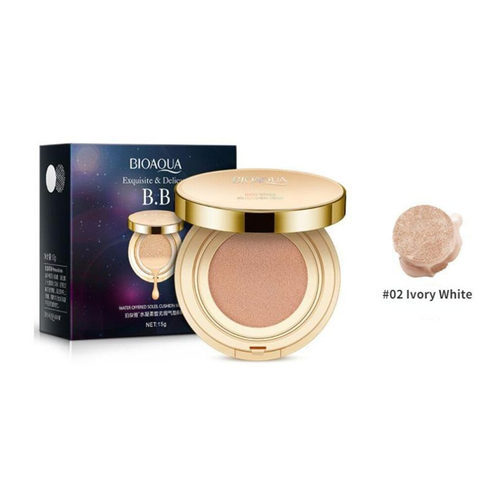 (as the picture, #02 Ivory White) Bioaqua Air Cushion Bb Cream Long-lasting Concealer Liquid Foundation Natural Nude Makeup Concealer Cream