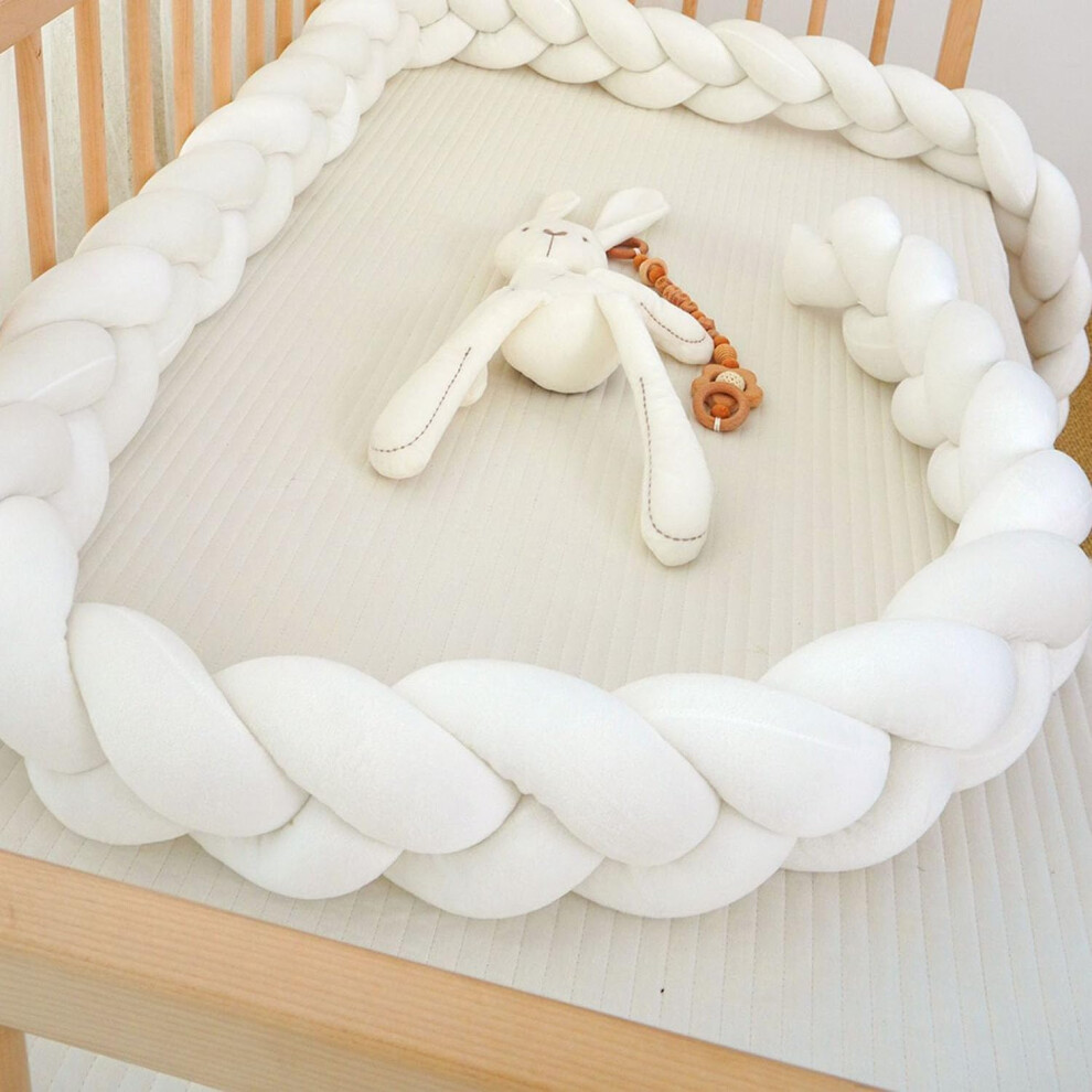 (1 m, A01) Cot Bumper Braided Baby Crib Bumper Padded Knotted Cot Bed Bumper Bed Surrounds Bed Snake Braided Braided Crib Bumper Cushion Braided Pillo