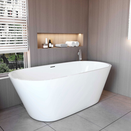 AICA Bathroom Freestanding Double Ended Bath Bathtub 2