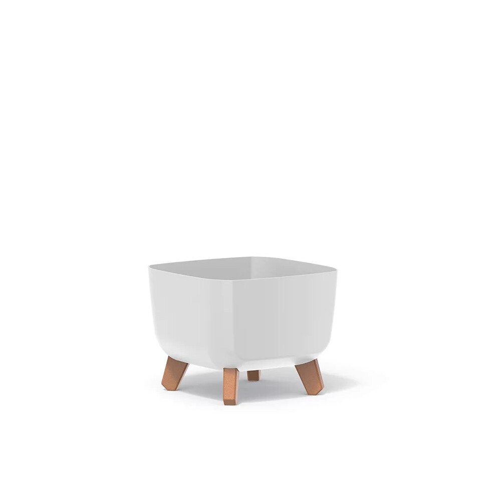 (White, 24) Square Gracia Planter Flower Pot With Legs Decorative Box
