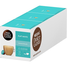 NESCAFÉ Dolce Gusto Flat White Coffee Pods - 48 Creamy Espresso & Steamed Milk Capsules (3x16)