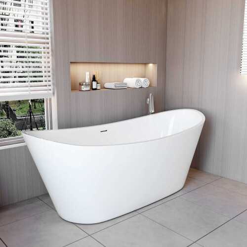 AICA Bathroom Freestanding Double Ended Bath Bathtub 1700x720mm 2