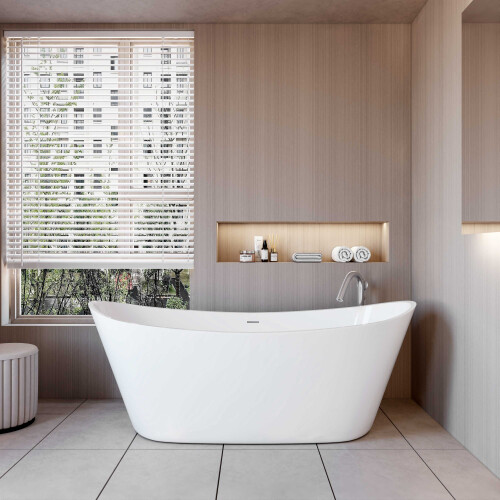 AICA Bathroom Freestanding Double Ended Bath Bathtub 1700x720mm