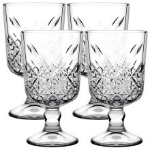 (4) 330ml Glass Stemmed Red Wine Cocktail Goblets Drinking Glasses Set