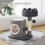 (Light Grey) 53CM Tree - Hole Design Cat Tree Tower Playing House For Hide And Sleep 3