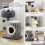 (Light Grey) 53CM Tree - Hole Design Cat Tree Tower Playing House For Hide And Sleep 8