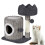 (Light Grey) 53CM Tree - Hole Design Cat Tree Tower Playing House For Hide And Sleep 1