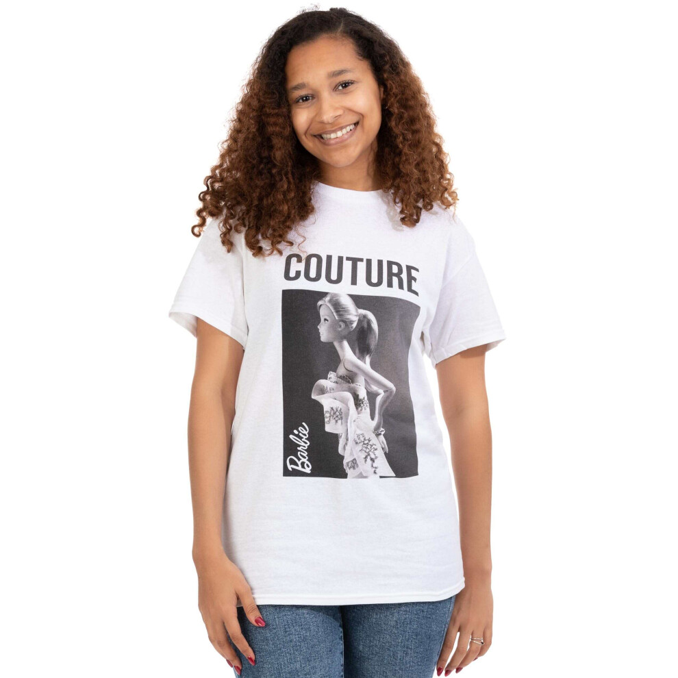 (Small) Barbie Short Sleeved T-Shirt (Womens White)