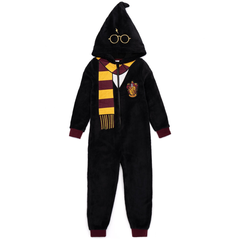 (11-12 Years) Harry Potter Onesie (Unisex Kids Black)
