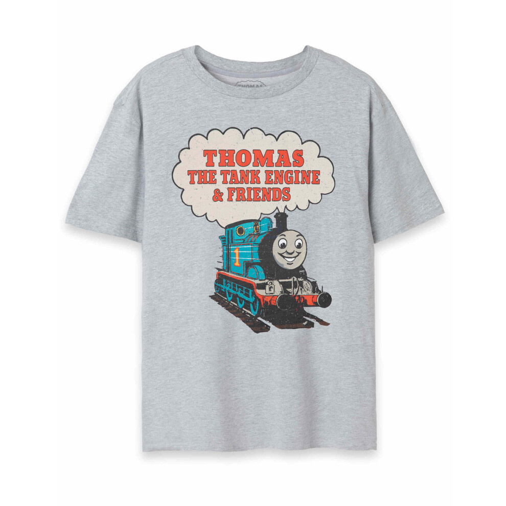 (Medium) Thomas and Friends Short Sleeved T-Shirt (Mens Grey)