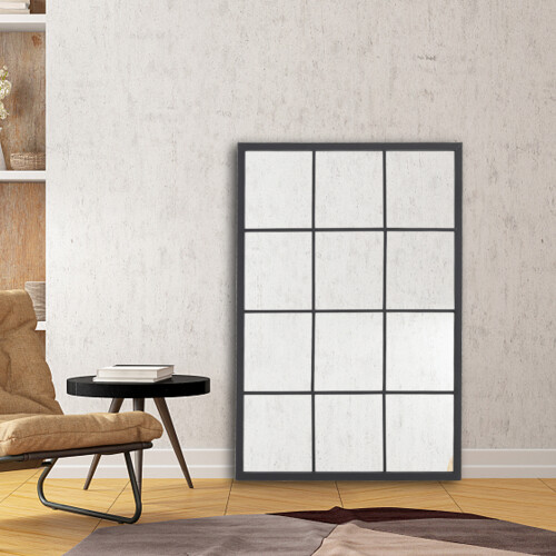 Living And Home Classic Window Mirror Wall Accent Metal Framed Mirror 1