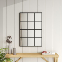 Classic Window Mirror Wall Accent Metal Framed Mirror