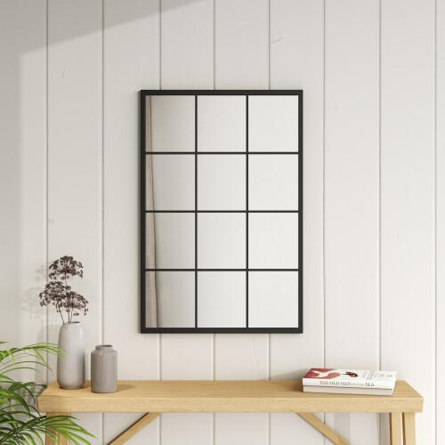 Living And Home Classic Window Mirror Wall Accent Metal Framed Mirror