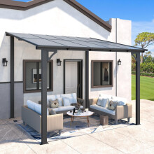 (2.4m x 3m) YODOLLA Aluminium Gazebo Hardtop Lean to Pergola