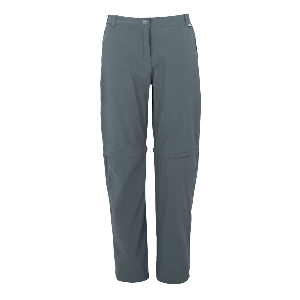 (16 UK R, Seal Grey) Regatta Womens/Ladies Travel Light II Packaway Hiking Trousers