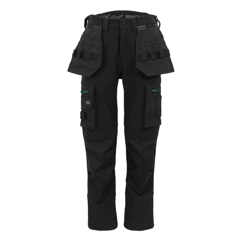 (12 UK R, Black) Regatta Womens/Ladies Holster Waterproof Trousers