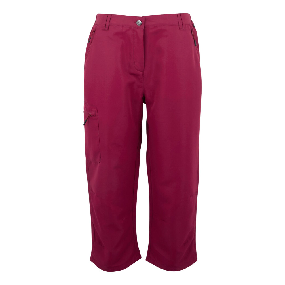 (14L, Beaujolais) Regatta Womens/Ladies Chaska III Walking Capri Cropped Trousers