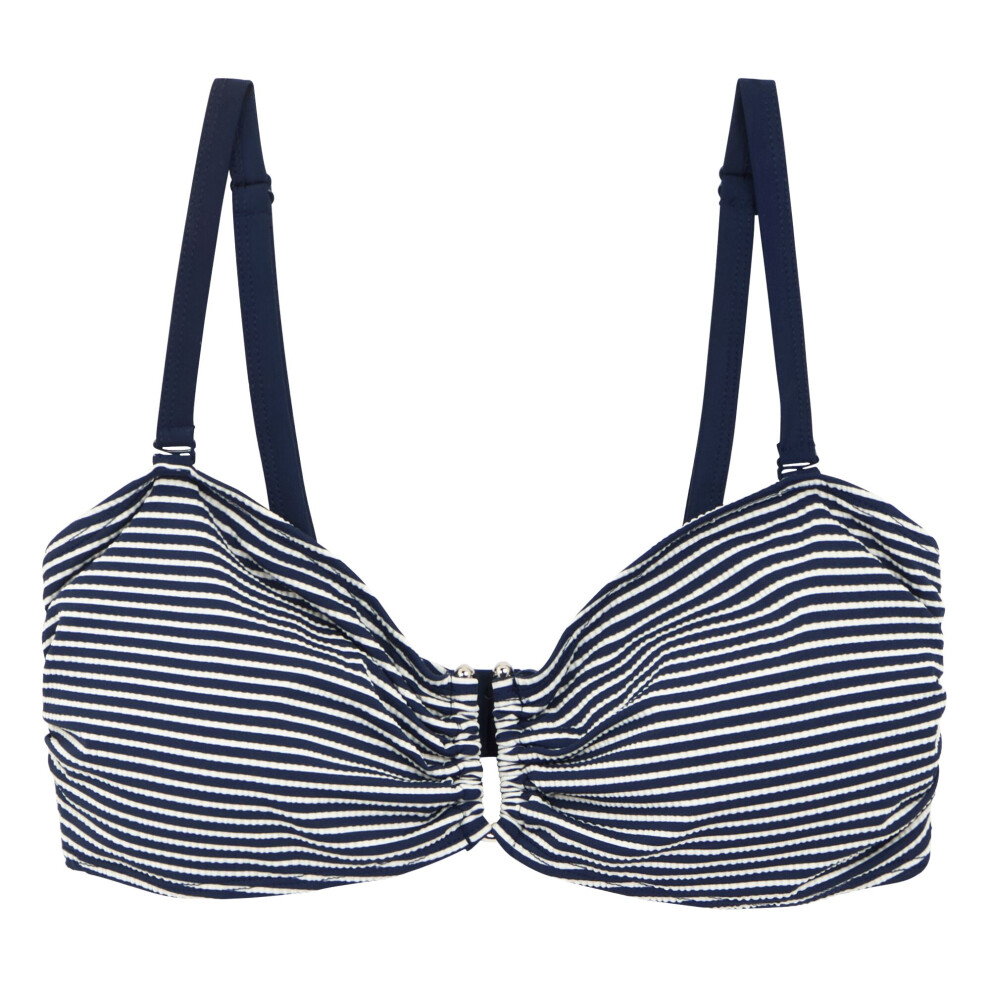 (10 UK, Navy/White) Regatta Womens/Ladies Aceana III Seeksucker Bikini Top