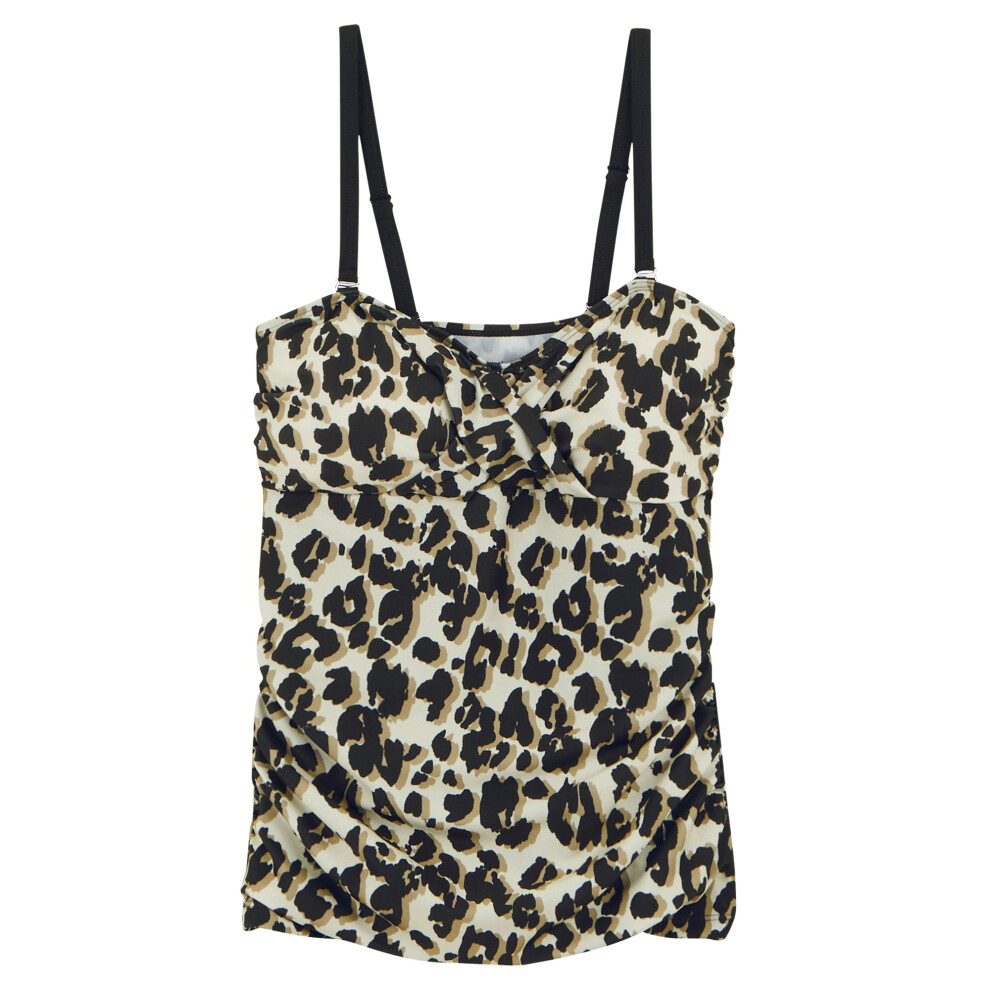 (8 UK, Natural) Regatta Womens/Ladies Aceana III Leopard Print Tankini Top