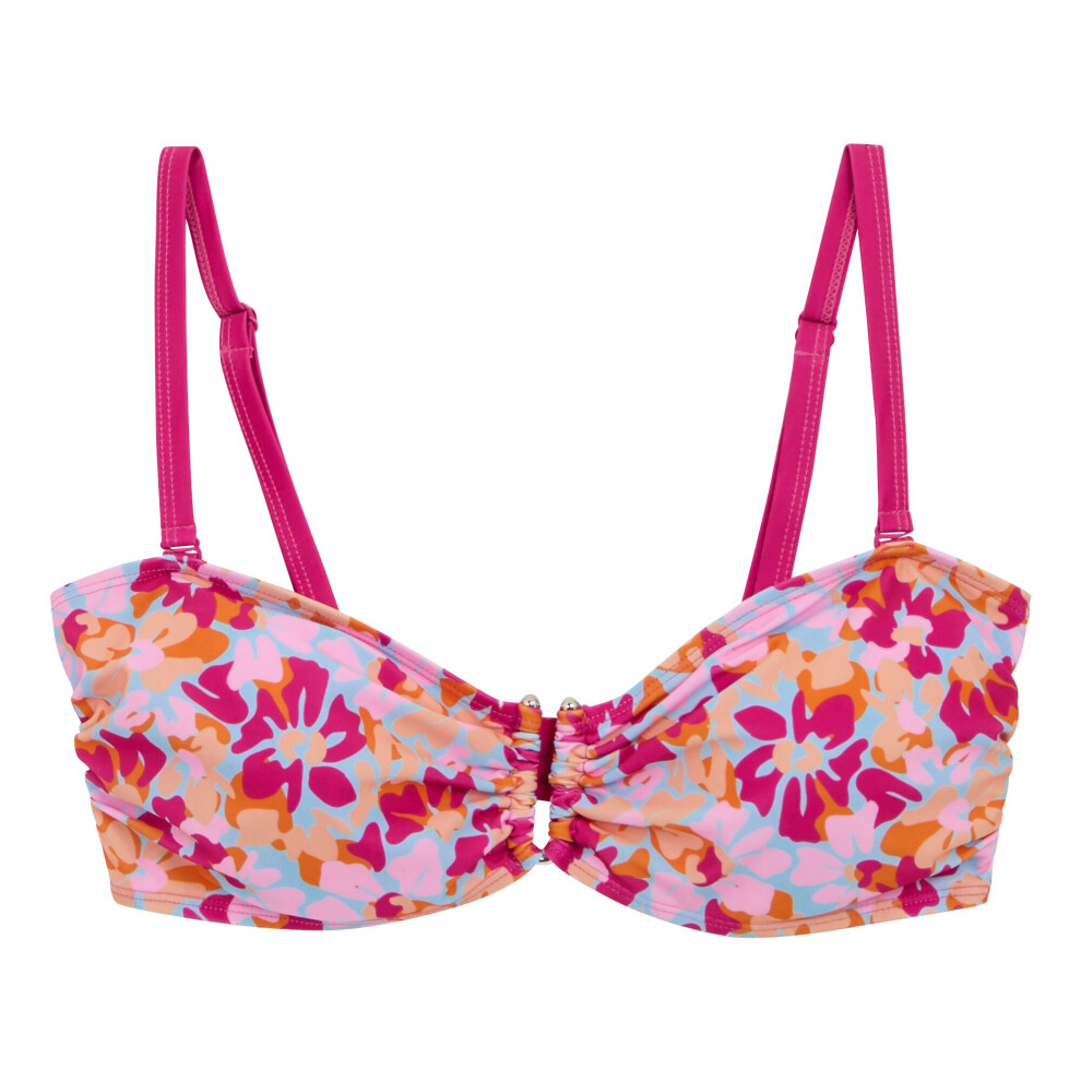 (14 UK, Pink/Blue/Orange) Regatta Womens/Ladies Aceana III Summer Floral Bikini Top