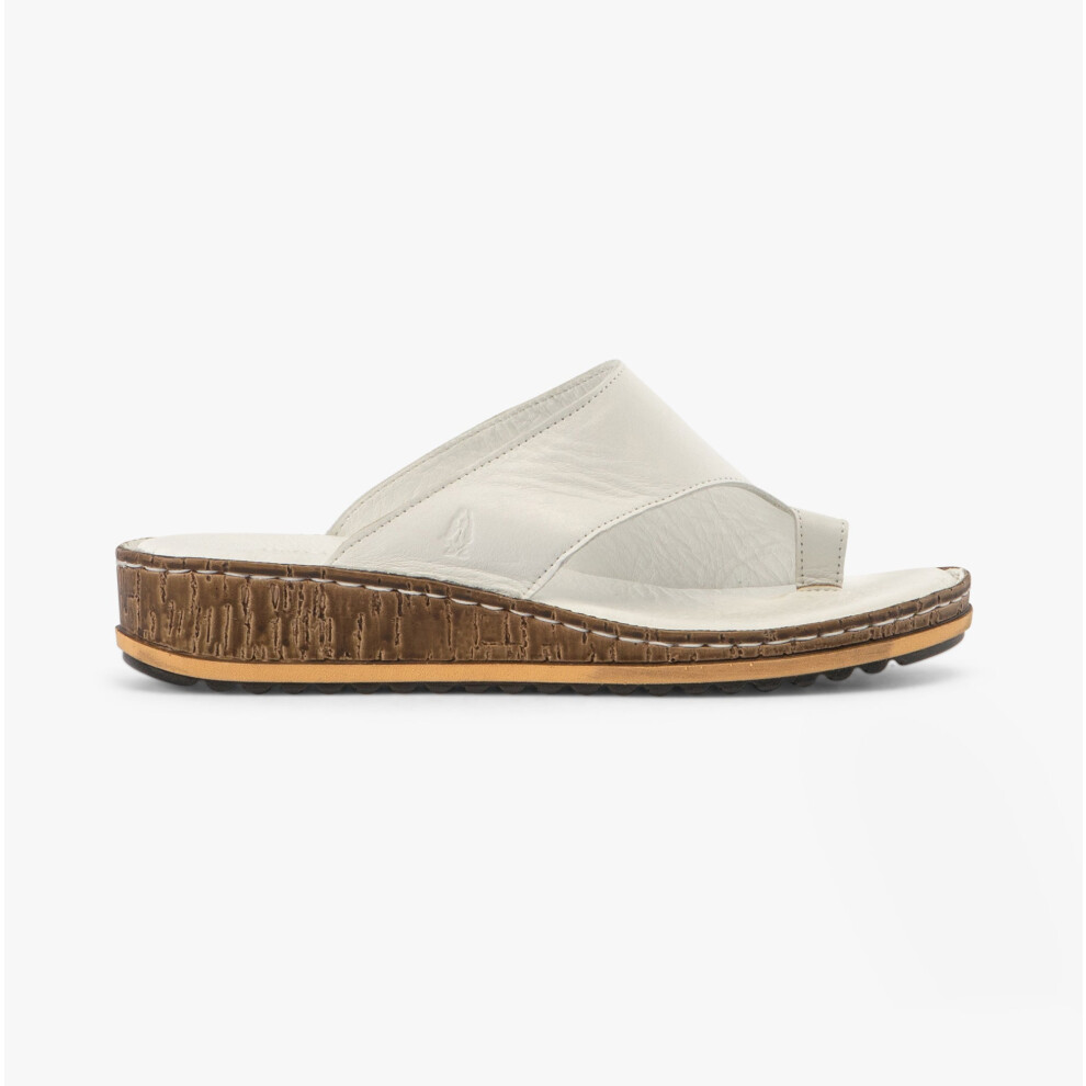 (UK 4) Hush Puppies ELISSA Womens Toepost Sandals White