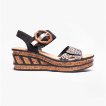 (UK 7.5 / EU 41) Rieker 68176-00 Womens Sandals Black Multi