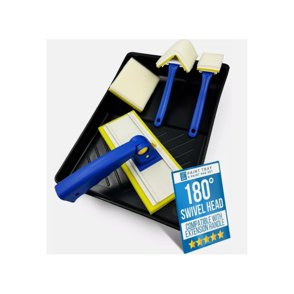 Paint Pad Set Decorating Pads Edger Tool Refill Handle Tray Painting