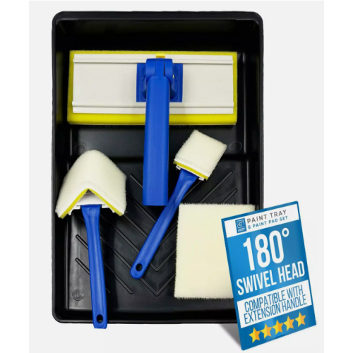 Paint Pad Set Decorating Pads Edger Tool Refill Handle Tray Painting 1