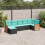 VidaXL vidaXL 7-teiliges Gartensofa-Set mit Kissen, schwarzes Polyrattan 1