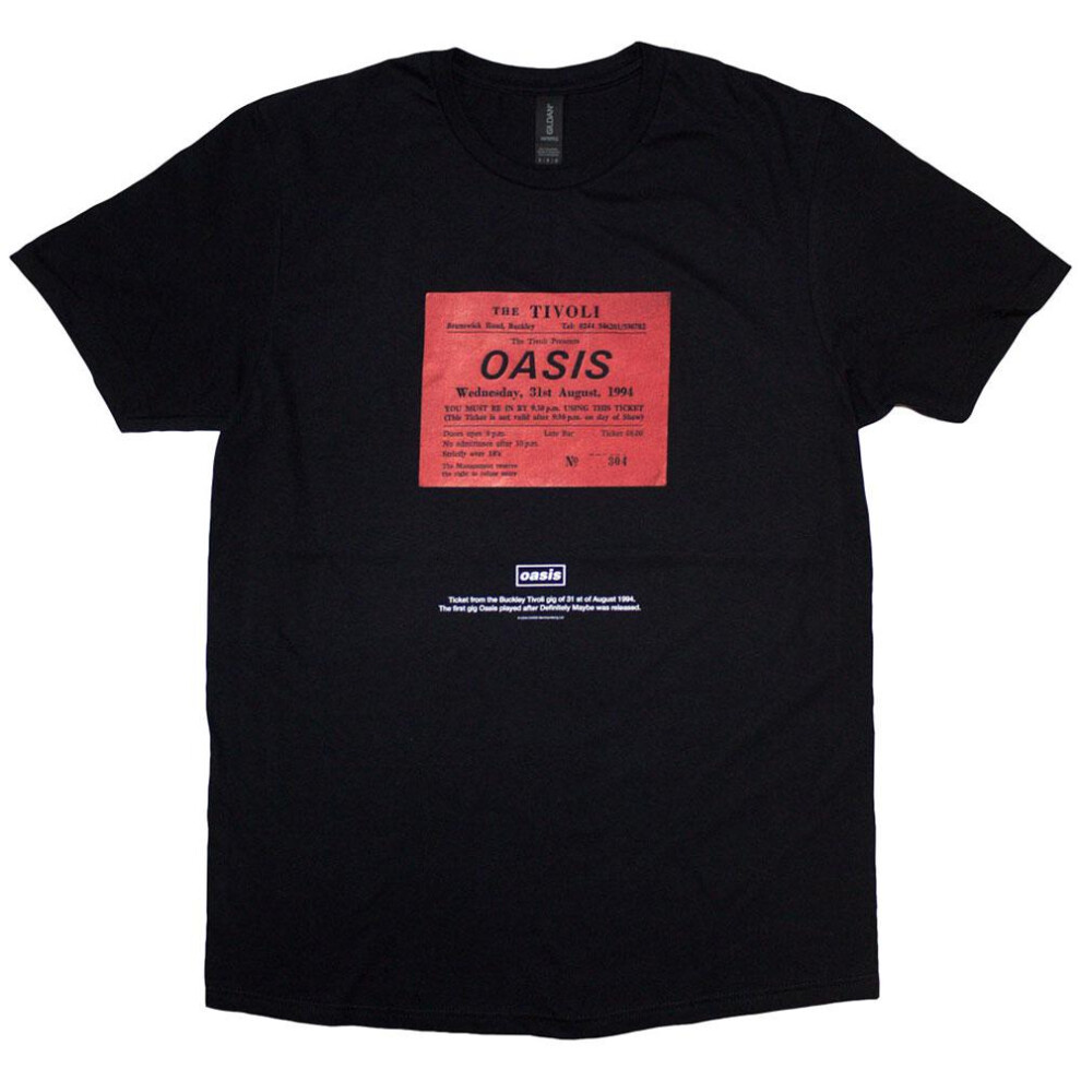 (XXL, Black) Oasis Unisex Adult Definitely Maybe Ticket Stub T-Shirt