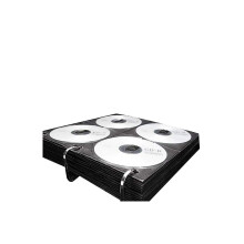 Vaultz CD Binder -indsatser - pakke med 50 DVD -opbevaringshylser til medieskiver m/ 3 ringbindemiddelhuller - holder 8 cd'er pr. Side sort