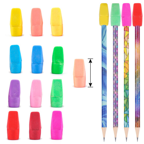 500 Pack Pencil Eraser Caps Pastel Colour 2