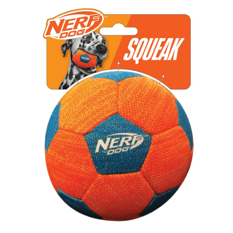 Photos - Dog Toy NERF Dog X-Weave Soccer Squeak Ball Throw & Fetch Toy 