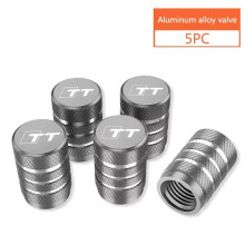 (5pc-sliver) 5PCS High Quality Car Automobile Wheel Tire Valve Cap Airdust Cover Accessories for Audi TT TTS TTRS 8J 8n 8s Mk1 2 3 SLine Logo