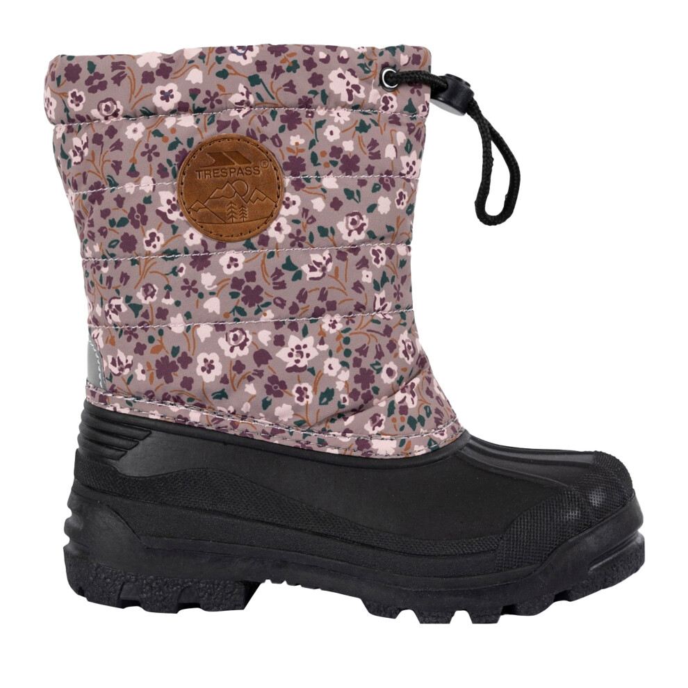(2 UK, Brown/Black) Trespass Childrens/Kids Remy Ditsy Print Snow Boots