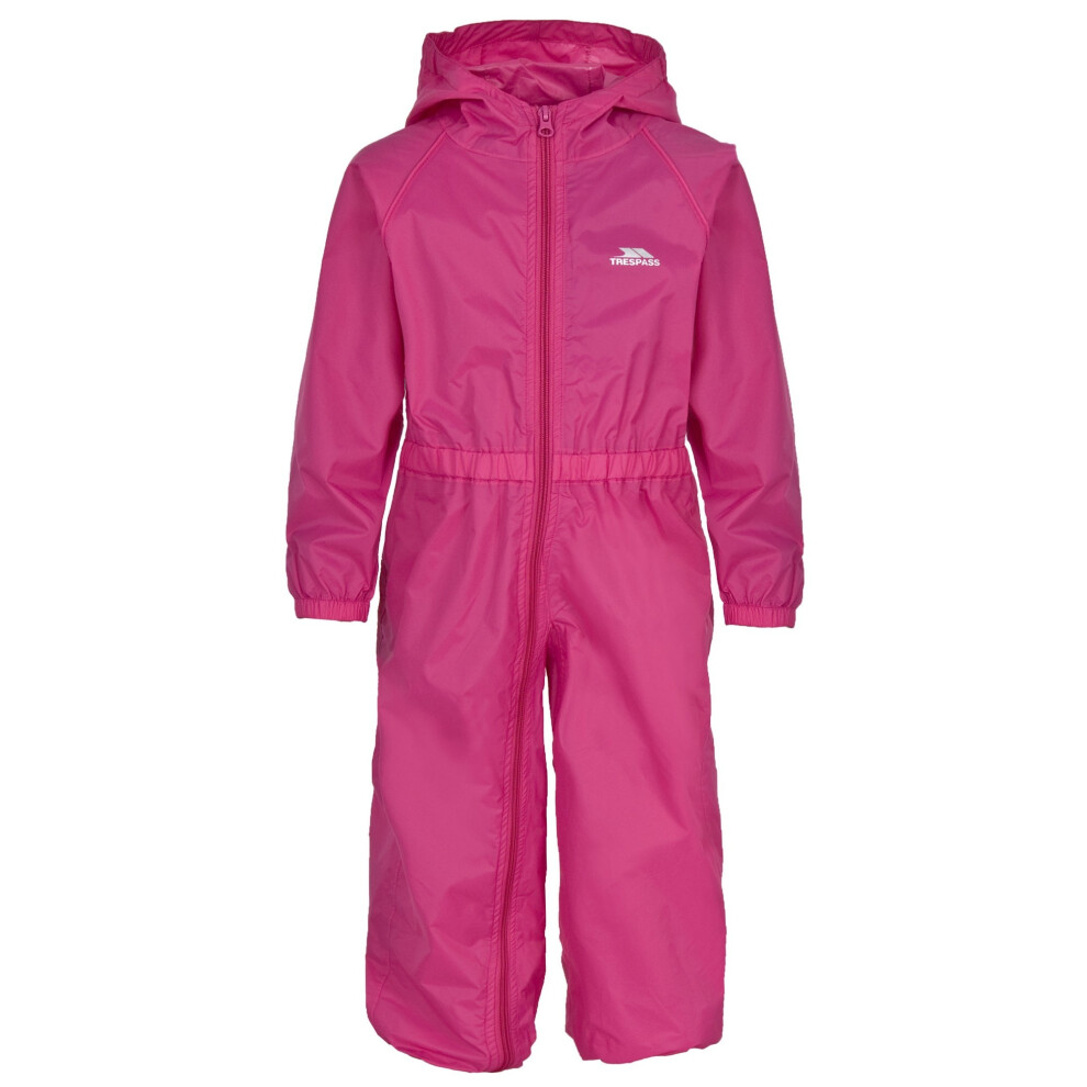 (6/12 Months, Gerbera) Trespass Babies Button Waterproof Rain Suit