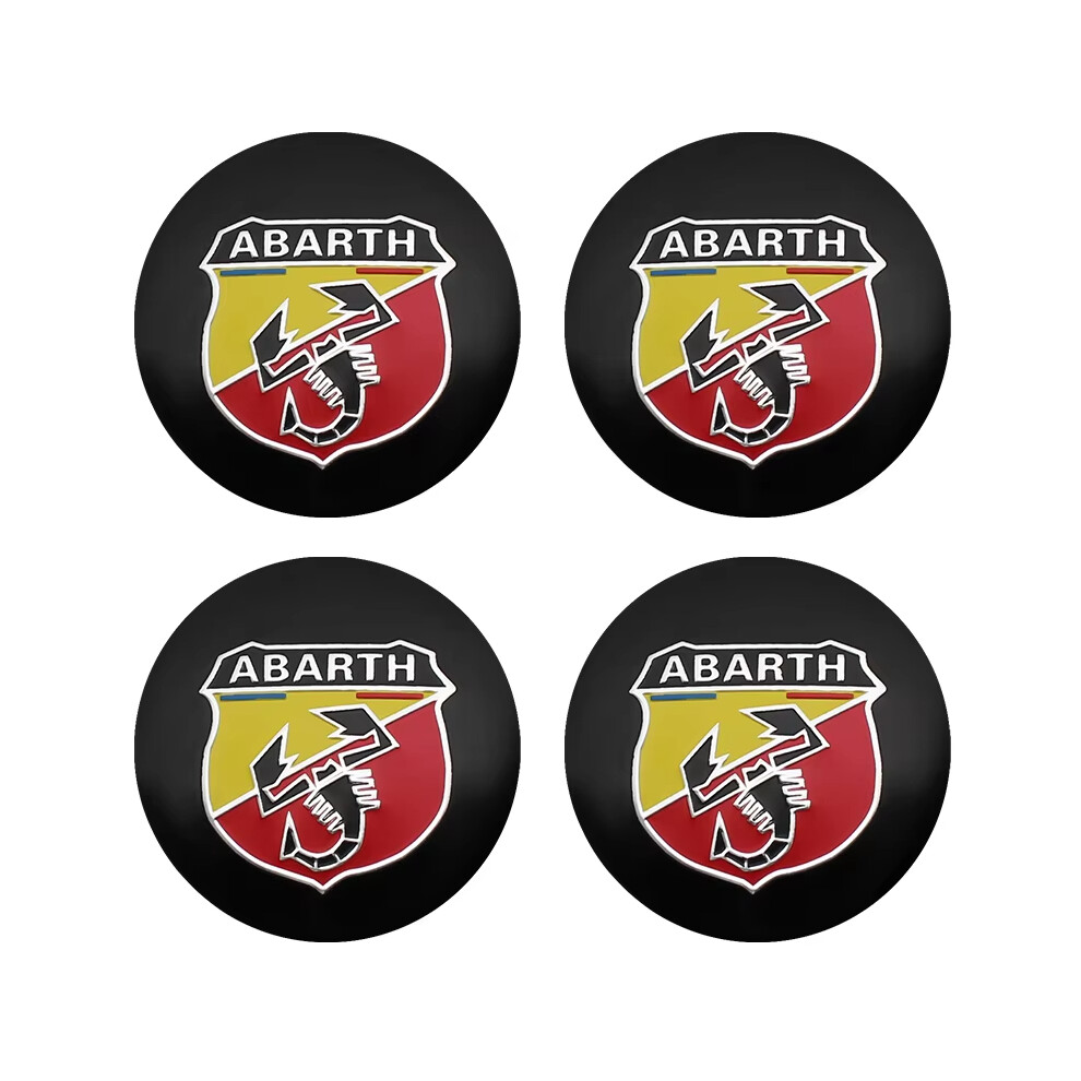 (56mm Yellow) 4pcs 56mm Wheel Center Hub Cap Emblem Badge Stickers Car Stying for Fiat Abarth 124 500 Grande Punto Spider 500C 595C 695C Evo-image-OPC-PFZF976-NEW