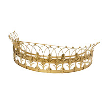 Creative Co-Op Decorative Metal Curtain or Canopy Crown Gold Finish