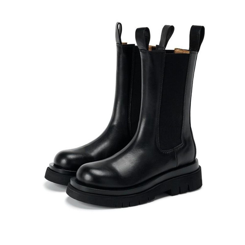 (as the picture, 39) Luxury Chelsea Boots Women Ankle Boots Chunky Winter Shoes Platform Ankle Boots Slip On Chunky Heel Bv Boot Brand Designer