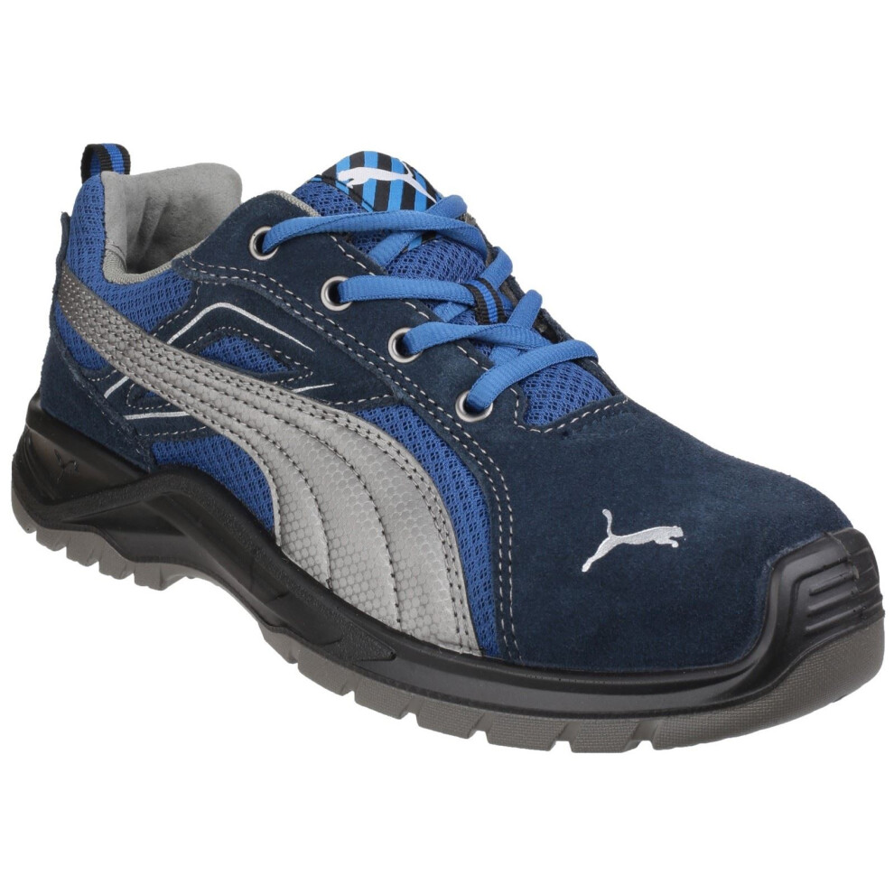 (Blue, 10.5 (Adults')) Puma Safety Omni Sky Low Suede+Textile Blue Safety Trainers