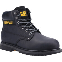 (Black, 8 (Adults')) Caterpillar Powerplant S3 Nubuck Black Safety Boots