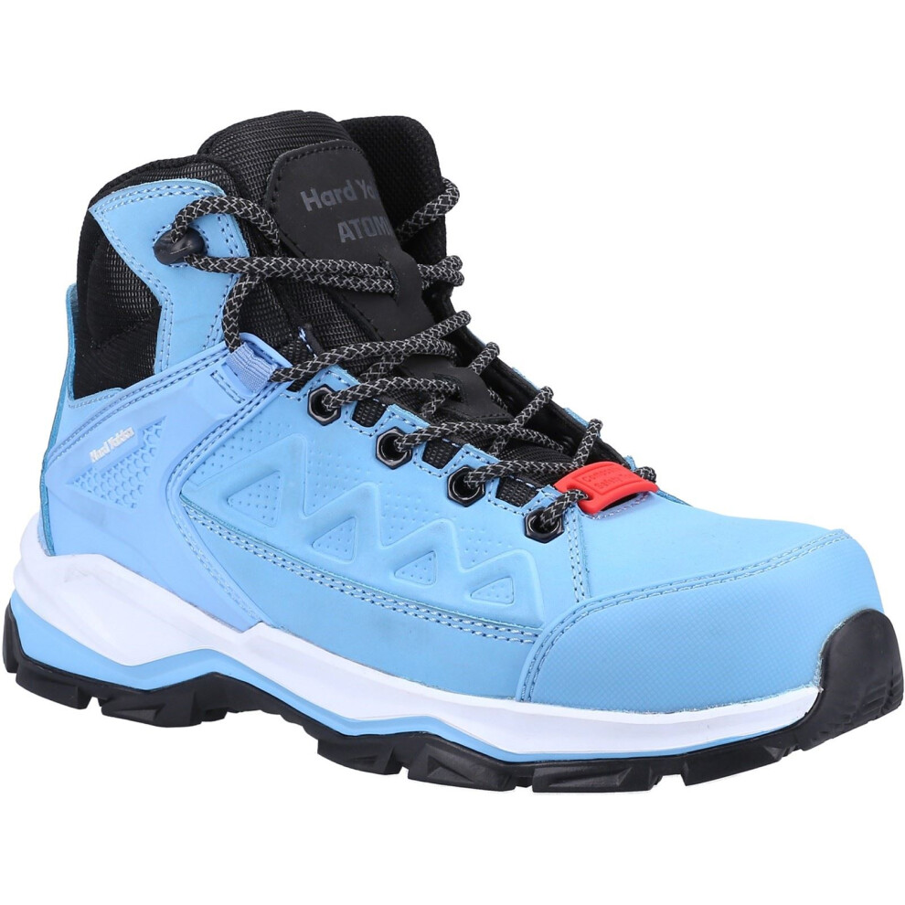 (Blue, 7 (Adults')) Hard Yakka Atomic Leather Women's Bluefish Safety Boots 9357732127729