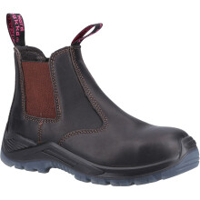 (Brown, 8 (Adults')) Hard Yakka Banjo Leather Women's Brown Safety Boots