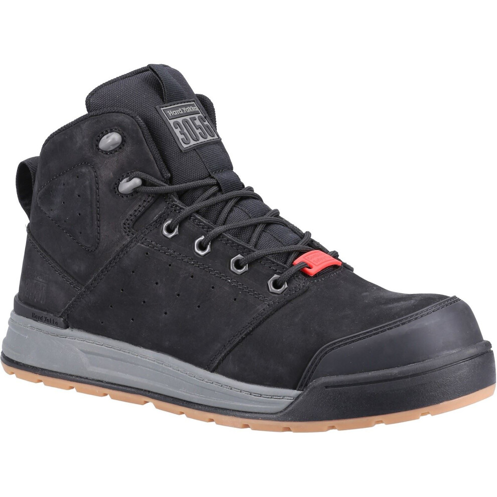(Black, 9 (Adults')) Hard Yakka 3056 Lace Zip Leather Black Safety Boots 9357732126876