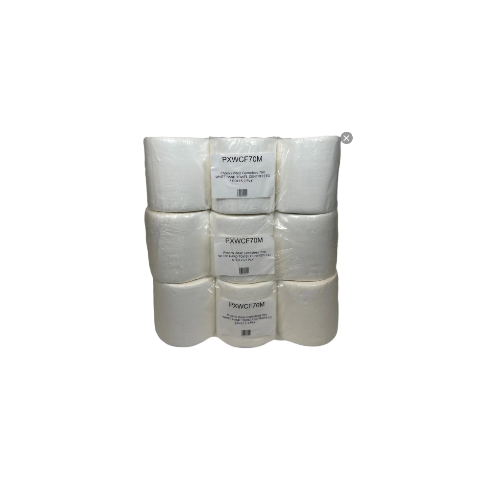 White Centrefeed 70m Hand Towel 3 x 6 Rolls (7,200 Sheets)