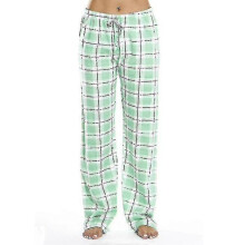 (S,green)Men Soft Flannel Checked Pajama Pants