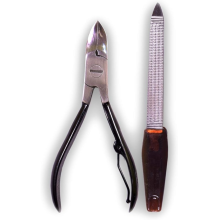 Heavy-Duty Toenail Clippers for Thick & Ingrown Nails - 4.25" Black Stainless Steel Chiropody Nail Cutter