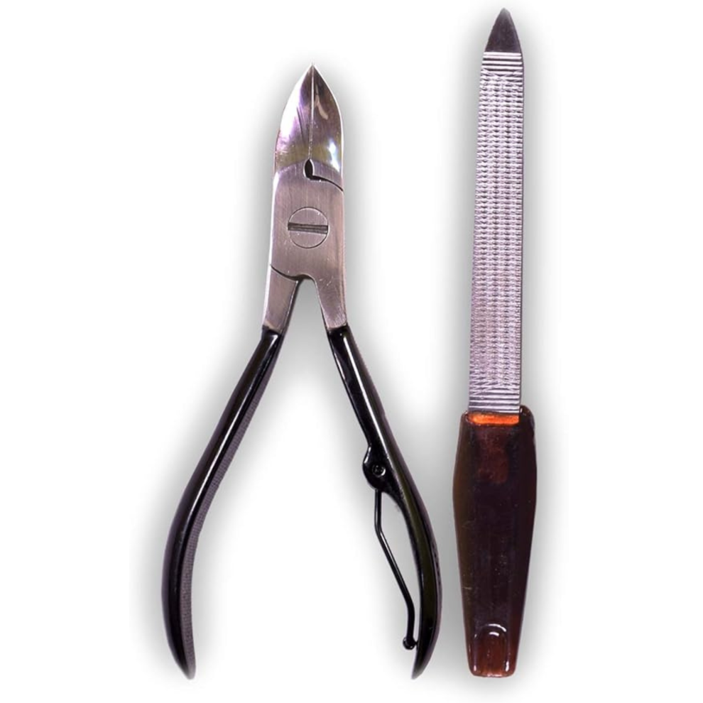 Asm Instruments Black Heavy-Duty Toenail Clippers For Thick & Ingrown Nails - 4.25" Stainless Steel Chiropody Nail Cutter