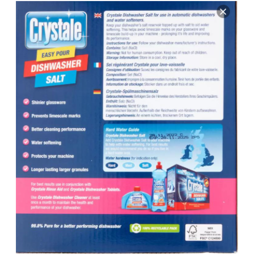 Phoenix Crystale Dishwasher Salt, 4 x 2kg (Crystale Clear Results) 2