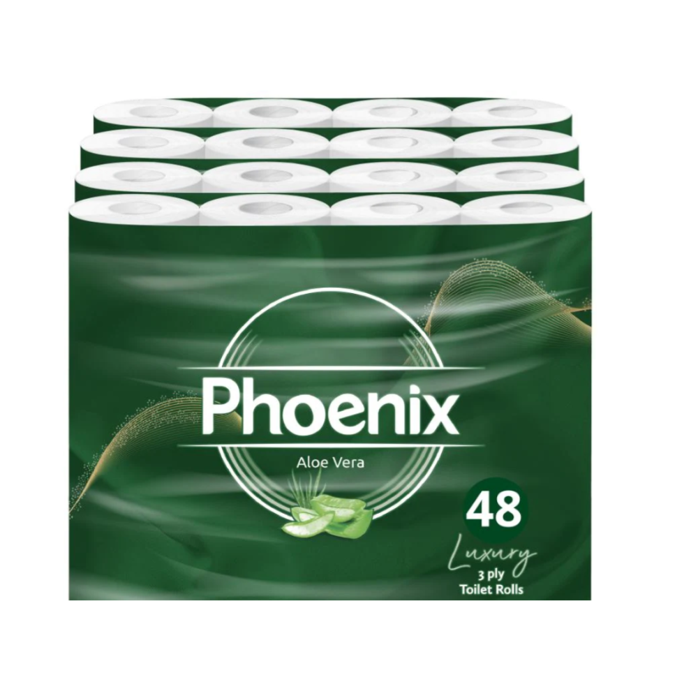 Phoenix 48 Toilet Rolls 3 Ply Aloe Vera Scent Family Pack